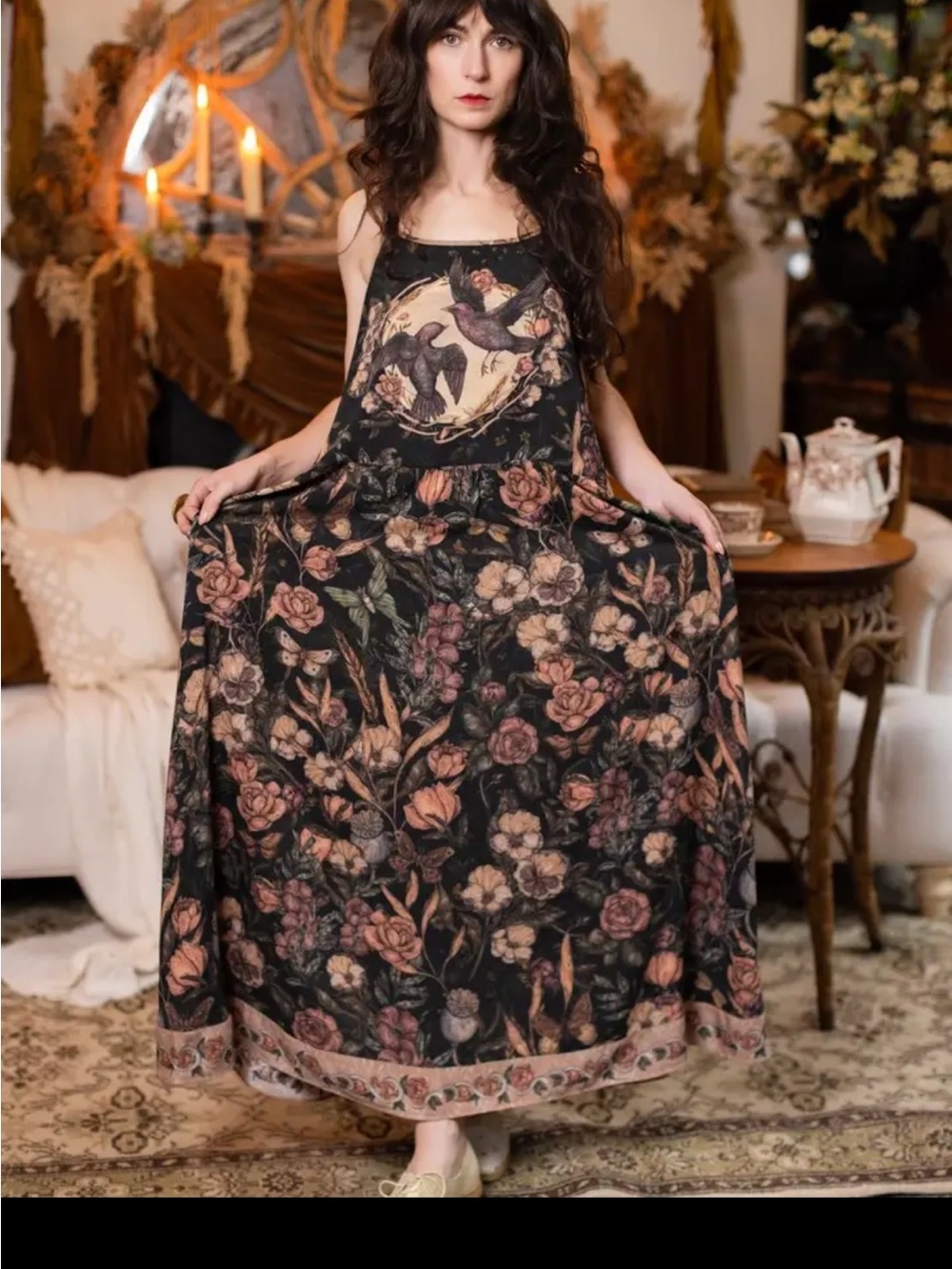 Market Of Stars Momento Bohéme Long Maxi Slip
Dress w/ Starling & Skull